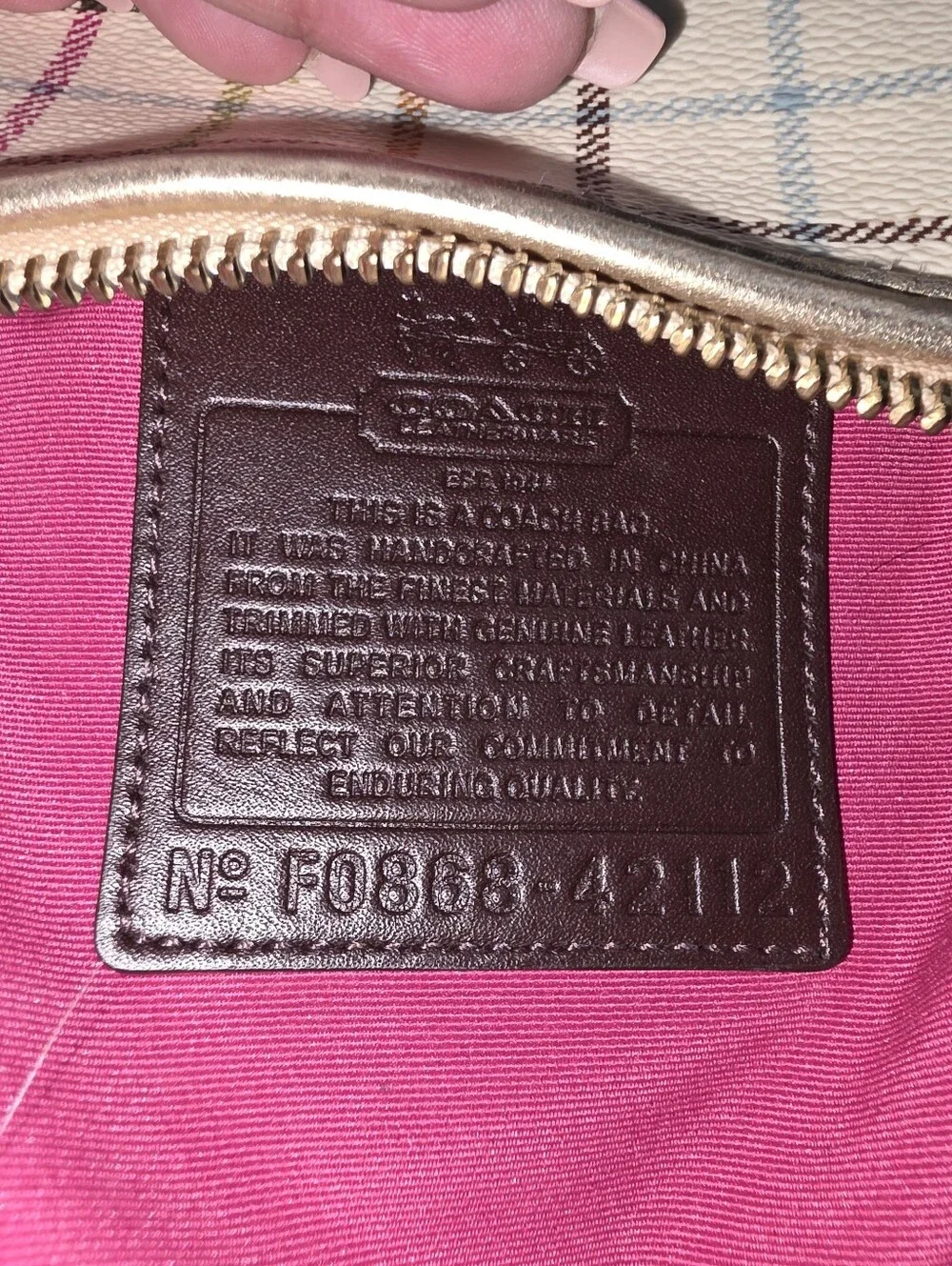 Coach Heritage Plaid Tattersall